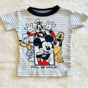 Mickey Mouse and Friends Striped Character Short Sleeve Tee - Size: 12 Months